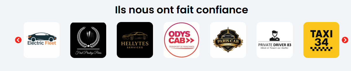 Logos de clients Driver Connect ayant utilisé la solution Taxi - VTC