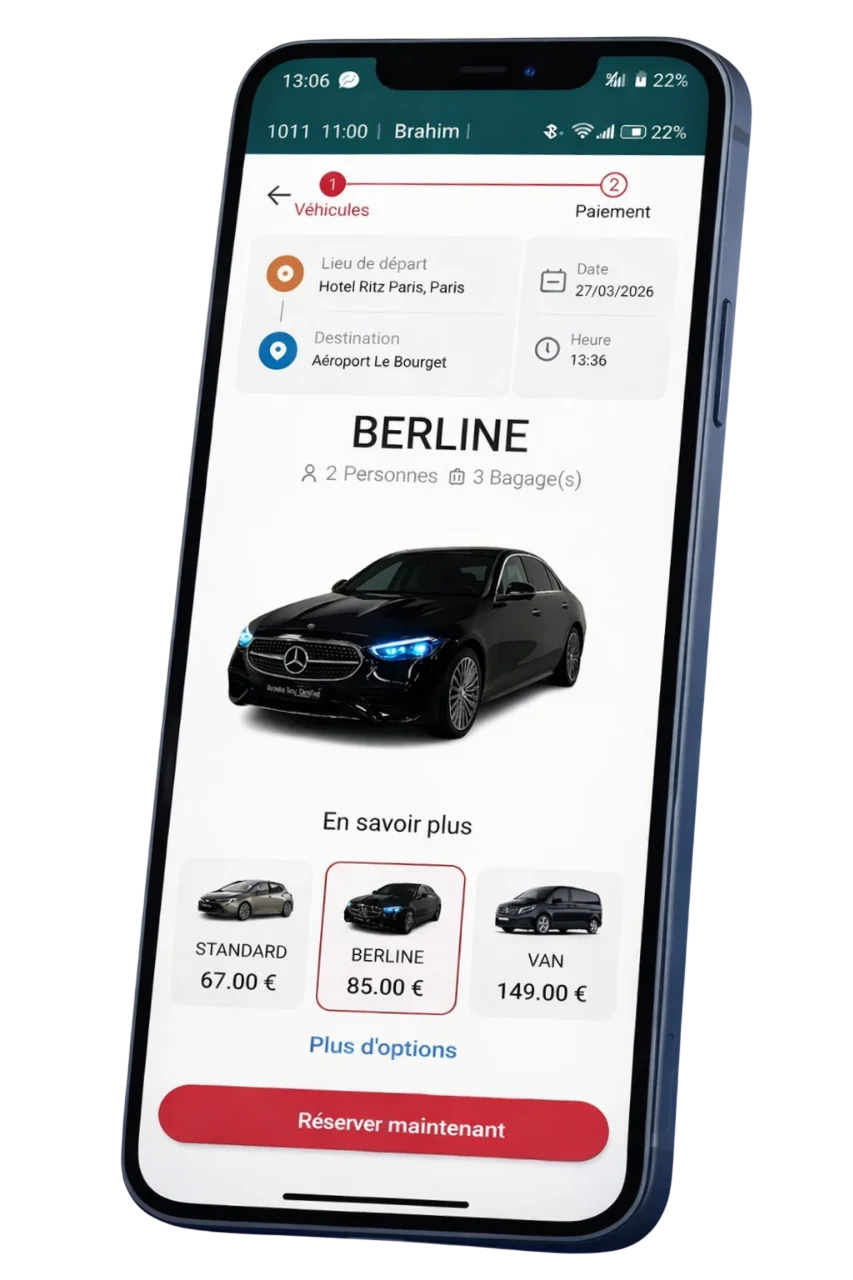 Paiement et options dans l’application client Driver Connect